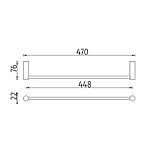 Nimco Černý držák na ručníky, 47 cm – Obrázok 2