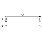 Nimco Černý držák na ručníky, 63 cm – Obrázok 2