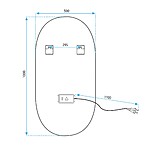 Zrkadlo LED OVL 50x100cm Black – Obrázok 10