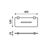 Nimco Černá police IXI, 30 cm – Obrázok 2