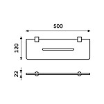 Nimco Černá police IXI, 50 cm – Obrázok 2
