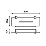 Nimco Černá police IXI s ohrádkou, 50 cm – Obrázok 2