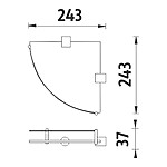 Nimco Černá police rohová s ohrádkou – Obrázok 2